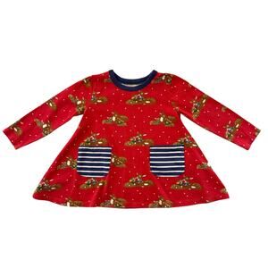 Mini Boden Deer Pocket Tunic Top Size 4-5y